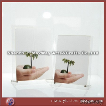 Pretty Rectangle Magnetic Counter Acrylic/Plexiglass Picture/Photo/Card Holder/Frame